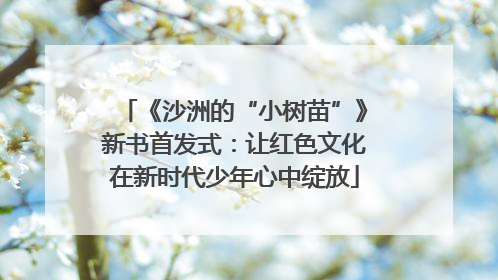 《沙洲的“小树苗”》新书首发式：让红色文化在新时代少年心中绽放