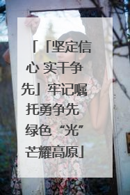 「坚定信心 实干争先」牢记嘱托勇争先 绿色“光”芒耀高原
