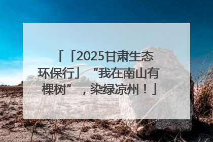 「2025甘肃生态环保行」“我在南山有棵树”，染绿凉州！