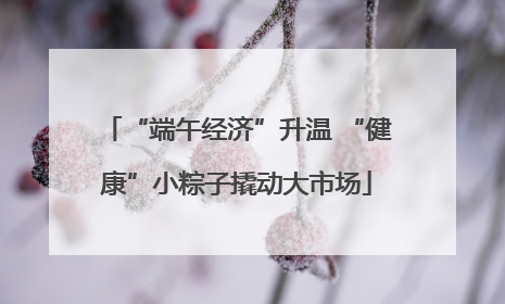 “端午经济”升温 “健康”小粽子撬动大市场