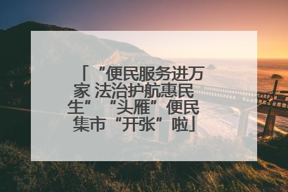 “便民服务进万家 法治护航惠民生”“头雁”便民集市“开张”啦