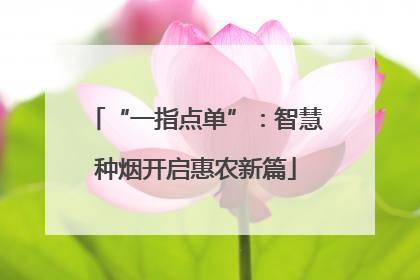 “一指点单”：智慧种烟开启惠农新篇