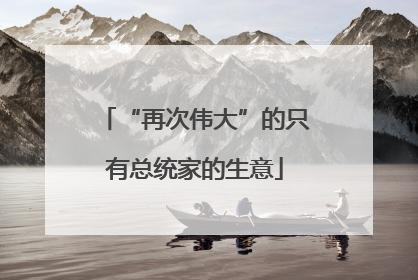 “再次伟大”的只有总统家的生意