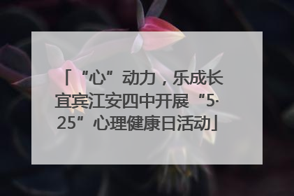 “心”动力，乐成长 宜宾江安四中开展“5·25”心理健康日活动