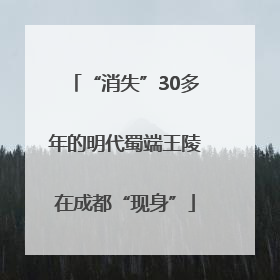 “消失”30多年的明代蜀端王陵在成都“现身”