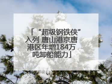 “超级钢铁侠”入列 唐山港京唐港区年增184万吨卸船能力