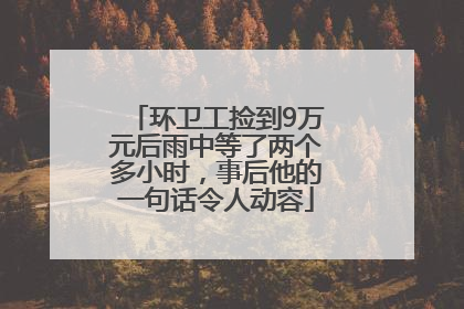 环卫工捡到9万元后雨中等了两个多小时，事后他的一句话令人动容