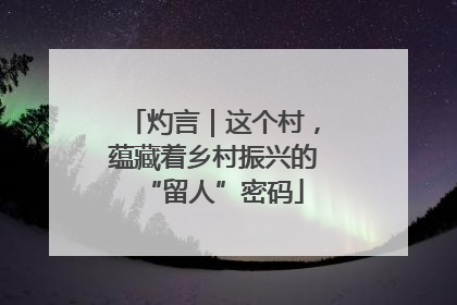 灼言｜这个村，蕴藏着乡村振兴的“留人”密码