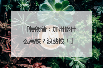特朗普：加州修什么高铁？浪费钱！