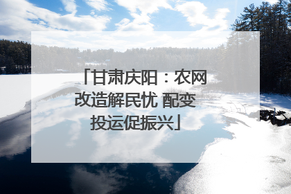 甘肃庆阳：农网改造解民忧 配变投运促振兴