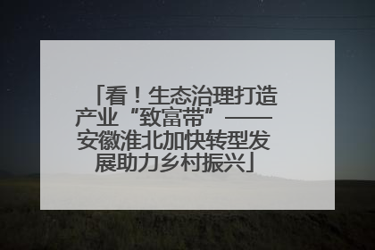 看！生态治理打造产业“致富带”——安徽淮北加快转型发展助力乡村振兴