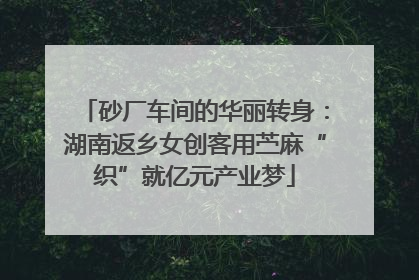 砂厂车间的华丽转身：湖南返乡女创客用苎麻“织”就亿元产业梦