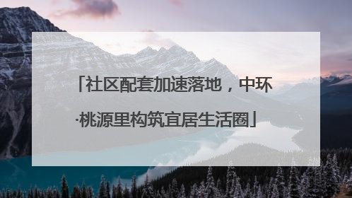 社区配套加速落地，中环·桃源里构筑宜居生活圈