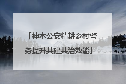 神木公安精耕乡村警务提升共建共治效能