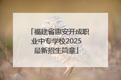 福建省惠安开成职业中专学校2025最新招生简章