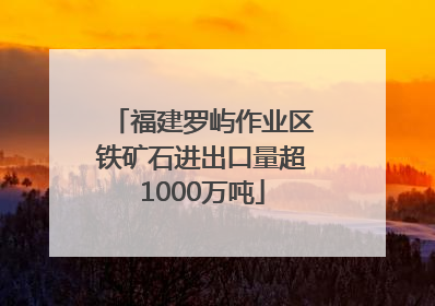 福建罗屿作业区铁矿石进出口量超1000万吨