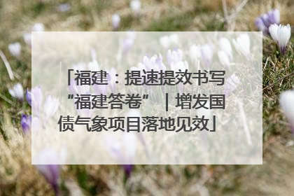 福建：提速提效书写“福建答卷”｜增发国债气象项目落地见效