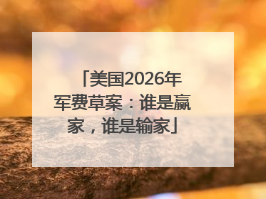 美国2026年军费草案：谁是赢家，谁是输家