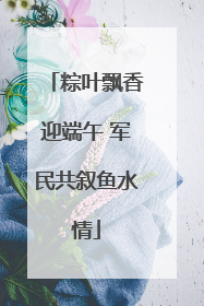 粽叶飘香迎端午 军民共叙鱼水情