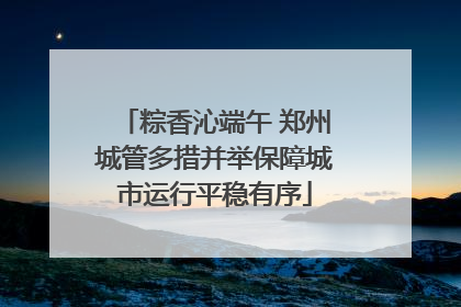 粽香沁端午 郑州城管多措并举保障城市运行平稳有序