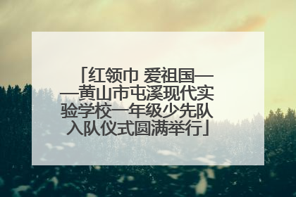 红领巾 爱祖国——黄山市屯溪现代实验学校一年级少先队入队仪式圆满举行
