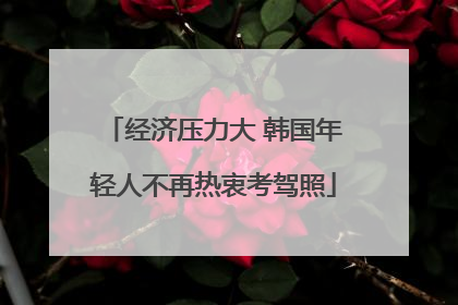 经济压力大 韩国年轻人不再热衷考驾照