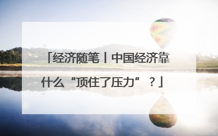 经济随笔丨中国经济靠什么“顶住了压力”？