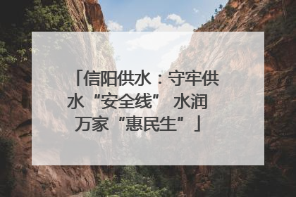 信阳供水：守牢供水“安全线” 水润万家“惠民生”