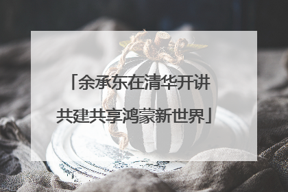 余承东在清华开讲 共建共享鸿蒙新世界