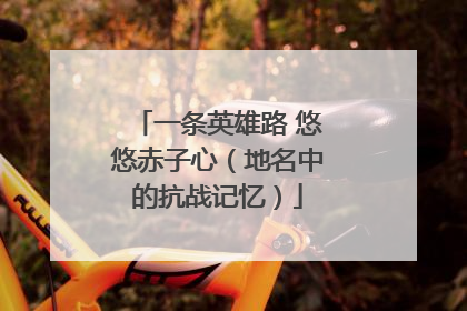一条英雄路 悠悠赤子心（地名中的抗战记忆）