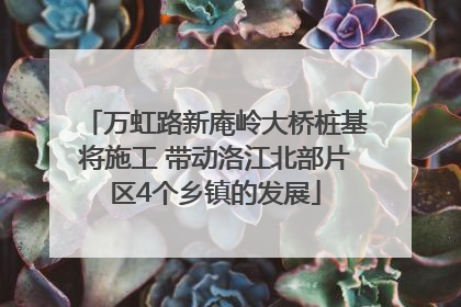 万虹路新庵岭大桥桩基将施工 带动洛江北部片区4个乡镇的发展