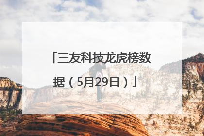 三友科技龙虎榜数据（5月29日）