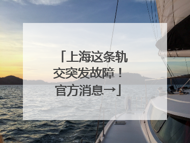 上海这条轨交突发故障！官方消息→