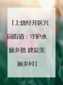 上饶经开区兴园街道：守护水脉乡愁 建设美丽乡村