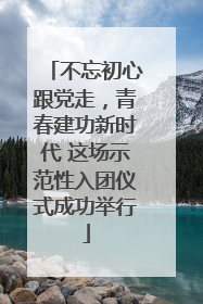 不忘初心跟党走，青春建功新时代 这场示范性入团仪式成功举行