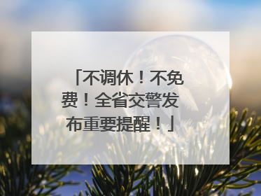 不调休！不免费！全省交警发布重要提醒！