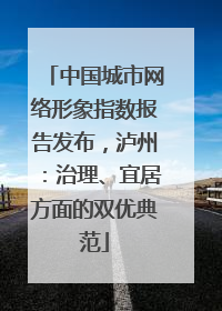 中国城市网络形象指数报告发布，泸州：治理、宜居方面的双优典范