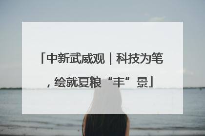 中新武威观｜科技为笔，绘就夏粮“丰”景