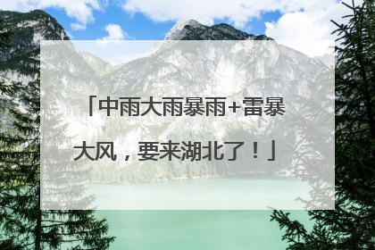 中雨大雨暴雨+雷暴大风，要来湖北了！