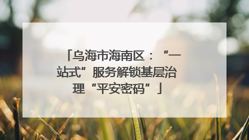 乌海市海南区：“一站式”服务解锁基层治理“平安密码”