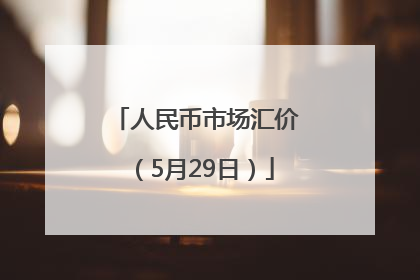 人民币市场汇价（5月29日）