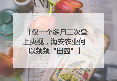 仅一个多月三次登上央视，海安农业何以频频“出圈”