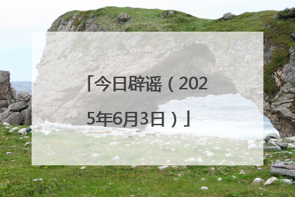 今日辟谣（2025年6月3日）