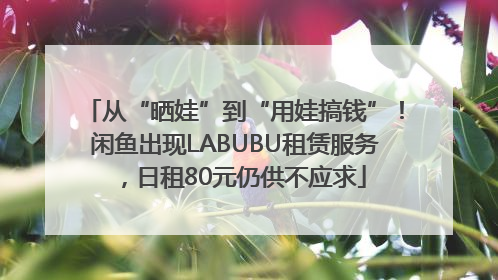 从“晒娃”到“用娃搞钱”！闲鱼出现LABUBU租赁服务，日租80元仍供不应求
