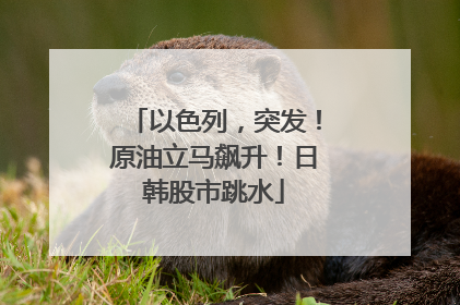 以色列，突发！原油立马飙升！日韩股市跳水