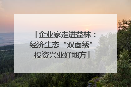 企业家走进益林：经济生态“双面绣” 投资兴业好地方