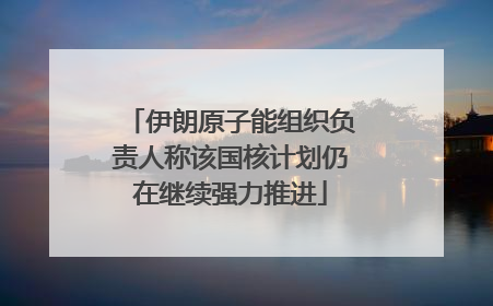 伊朗原子能组织负责人称该国核计划仍在继续强力推进