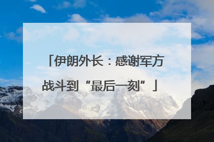 伊朗外长：感谢军方战斗到“最后一刻”