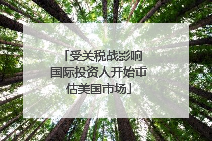 受关税战影响 国际投资人开始重估美国市场