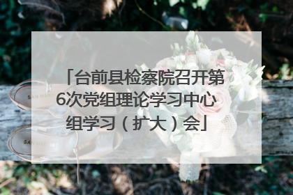 台前县检察院召开第6次党组理论学习中心组学习（扩大）会